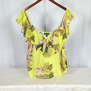 Bold Elements Lemon Floral Off-Shoulder Blouse